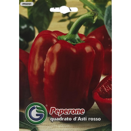 Pimiento rojo grande, brillante y carnoso listo para cosechar, perfecto para sembrar nuestras semillas de calidad premium.