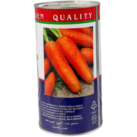 Zanahoria chantenay red cored de forma cónica, gruesa y corazón rojo intenso, ideal para sembrar nuestras semillas premium.
